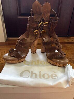 Chloe NIB Size 36 Suede Platform Cork Sandal